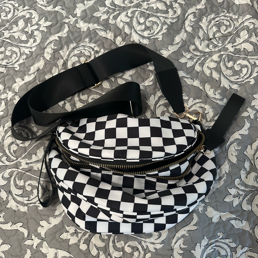 Checkered Black and White Women's Bag